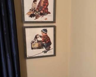 Norman Rockwell season prints: 2 of set of 4 