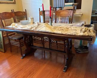 Antique trestle table