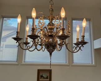 Pewter Silverplate Chandelier - 8 Arms