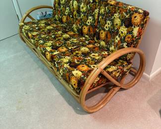 Rattan 3 Piece Set 1960"s with Original Cushions