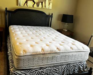 #71 Queen Double Pillow Top Mattress w/Boxsprings - You Move Downstairs $75.00
#72 Queen Wood Cane w/wicker Headboard and Frame $100.00