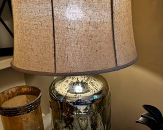 #43 Silver w/gold accent Base Lamp - 27" Tall $65.00