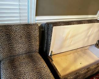 #20 Leopard Print Storage Sofa w/2 side parsons Chairs - Sofa - 48" W, Chairs - 20"W $200.00