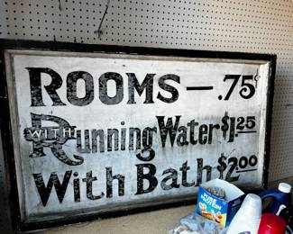 #128 Rustic Sign from a Bed and Breakfast - Black Framed - 45x27 $30.00