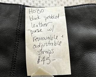#89 Hobo Black Pebbled Leather Purse w/removable/adjustable Strap $45.00