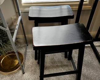 #103 Black wood Table w/2 Tall Black Barstools - Table - 32x22x36 - Barstools - 24" tall $75.00