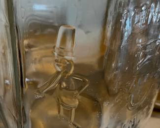 #36 Set of 2 Planters Peanute Glass Jars w/1 Glass Lid (second Jar is cracked on top as is) $75.00