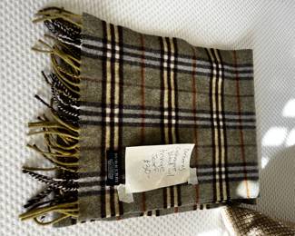 #90 Burberry Cashmere Plaid w/fringe Scarf $30.00