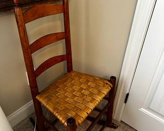 #75 Wood Slat Back Rocker w/basket weave Seat $35.00