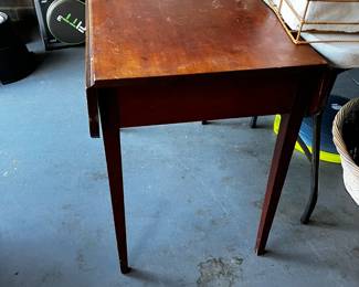 #124 Wood Drop-side Table (needs Tightening - as is finish and legs) - 19-39x33x29 $45.00