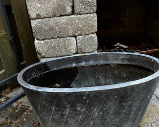 #52 Metal Rusted Bottom Rectangular Planter - 22x12x11 (each has a hold in bottom center) - sold as a pair $20.00