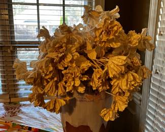 #28 Clay Pot - Republic of Havana w/White Dried Floral Arrangement - 20" tall $75.00