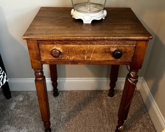 #73 Wood Bedside Table w/1 drawer - 21x17x28 (as is finish) $40.00