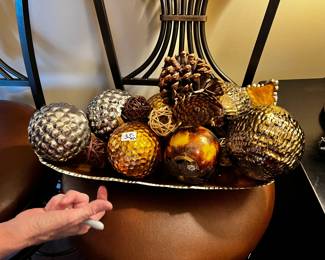 #146 Metal Tray w/7 Copper and Silver Colored Balls and small Balls $35.00