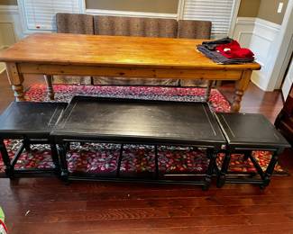 #19 Black Painted Coffee Table w/2 nesting Side Tables - 44x22x19 - Nesting table - 15x15x15 $150.00