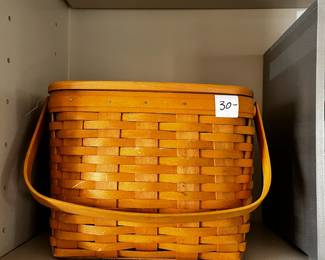 #107 Longaberger Basket w/2 handles Picnic Basket $30.00