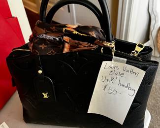 #92 Louis Vuitton style Black Handbag $50.00