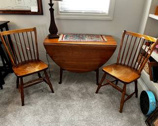 #22 Wood Drop-side Table w/2 chairs - 42Wx18-54x28 $100.00