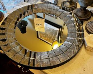 #147 Ballard Designs Tile Mirror - 23 Round $80.00