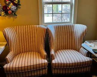 #34 Ballard Furn. Cream/Rust/Yellow w/nailhead Trim Wingback Chair $125.00
#35 Ballard Furn. Cream/Rust/Yellow w/nailhead Trim Wingback Chair $125.00