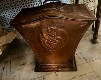 Antique Copper "Firewood" Container