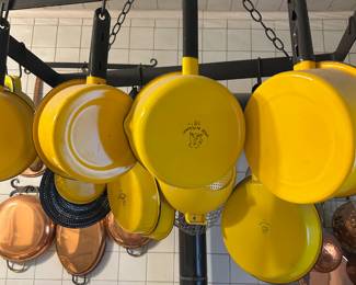 60's Yellow Enamel Pots and Pans. Like New