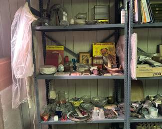 Books, Pitchers & Bowls,, Crocks, Buttons, Sewing Notions, Oil Lamps, Canes