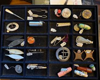 Lots of Antique Sewing Notions - Note the Dealer's Old Price Tags & Descriptions 
