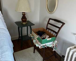 Side Table, Lamp, Chair, Mirror