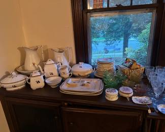 Ironstone China, Depression Glass Cups, Cookie Jar, Dresser Jars