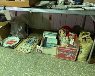 Beer Tray, Dolls, Books