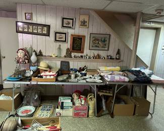 Pictures, Dishes, Mortar & Pestles, Beer Tray, Dolls, Beautiful Old Quilts, Crazy Quilt, Linens