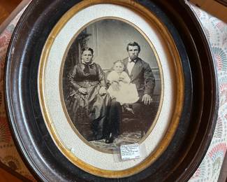 Old Family Portrait w/ Sales Sticker & Description
