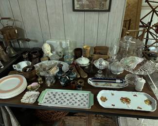 Dishes, Glassware, Pedestal Cake Stands, Cloisonne Vases