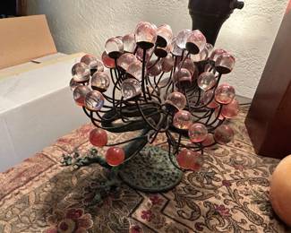 Dominick Laruccia Bronze & Glass Tree Sculpture (Signed)