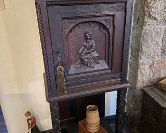 Antique Gothic Style Monks Cabinet