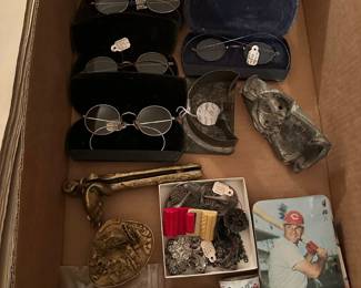 Spectacles, Old Cookie Cutters, Belt Buckles, 1970 Topps Giant Baseball Cards