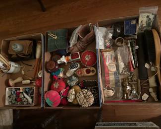 Thimbles, Pin Cushions, Sewing Kits, Brushes, Fountain Pens, Bottle Openers