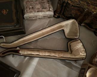 Long Stem Meerschaum Pipe w/ Case