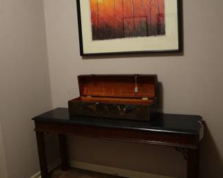 Roger Carlisle art over Henredon entrance table