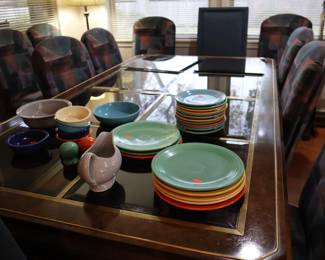 Fiesta ware on MasterCraft dining set
