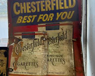 Vintage Chesterfield Cigarettes Metal Sign - some damage