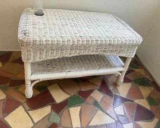 wicker coffee table