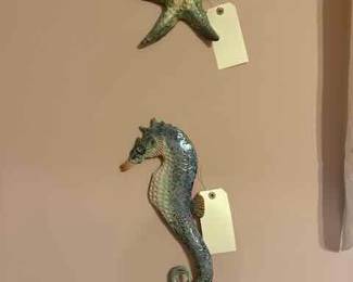 pottery seahorse and starfish