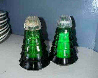 Vintage Christmas Tree Salt and Pepper Shakers