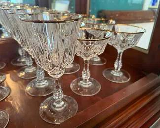 Cut Crystal wine goblets and champagne coupes