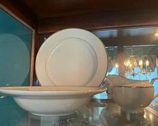 Mikasa Round platter, Round Vegetable Bowl and sugar and creamer