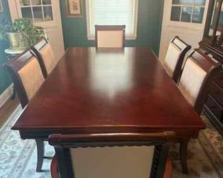 Dining Table with 1 leaf and 8 chairs