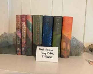 Set of First edition Harry Pottery Books