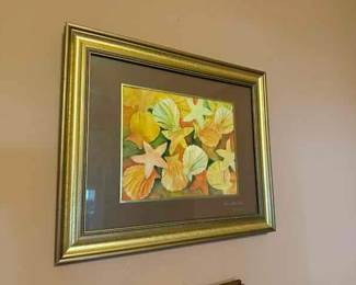 Water color of sea shells